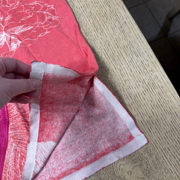 Coldwater Creek Pink Floral Silk Blend Oversized Top Poncho Like XL - Picture 5 of 8